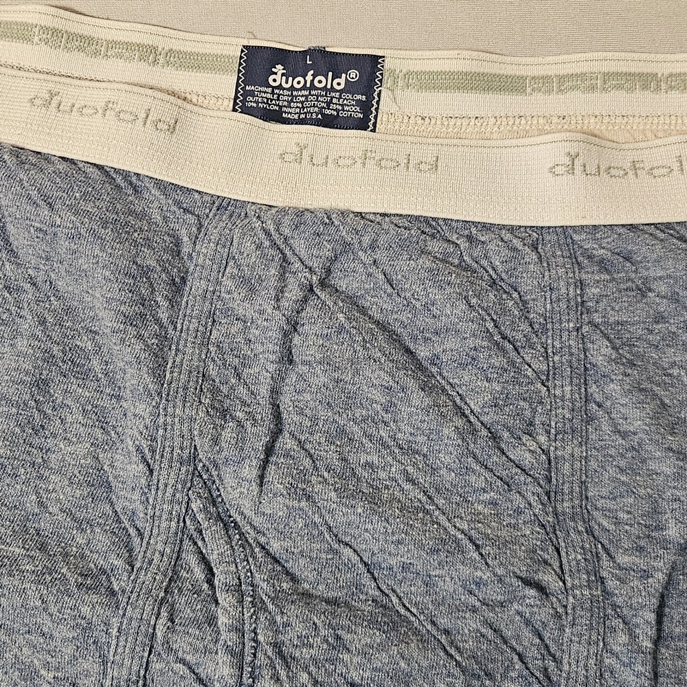Duofold Long Johns Mens L Blue Wool Blend‎ Thermal Base Layer Pants